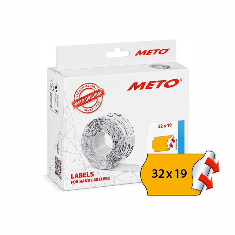 BildeMETO Etiket perm 32x19 neonoransje (10rl/1000)