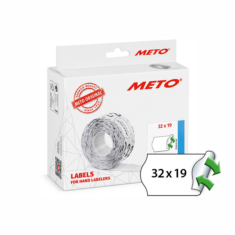 BildeMETO Etiket avtak32x19 hvit (10rl/1000)