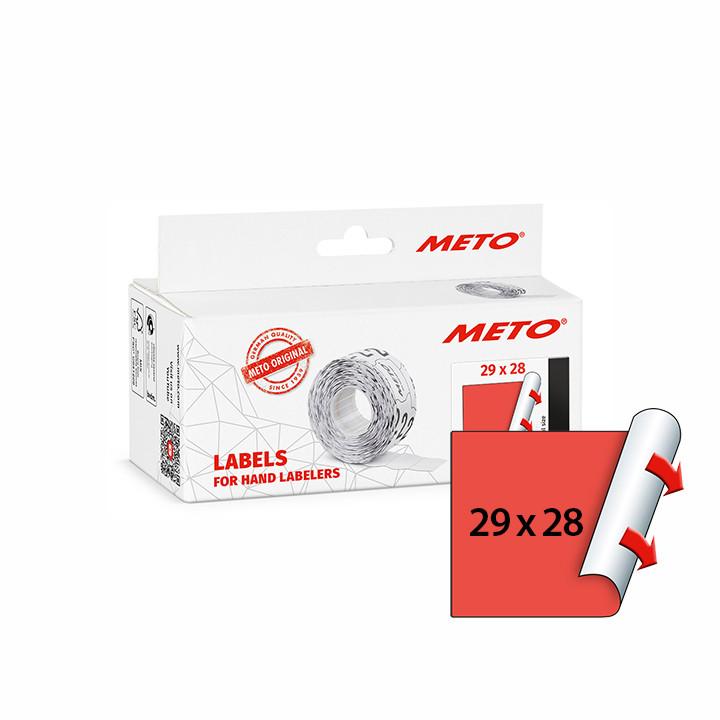 BildeMETO Etiket perm 29x28 neonrd (5rl/1000)