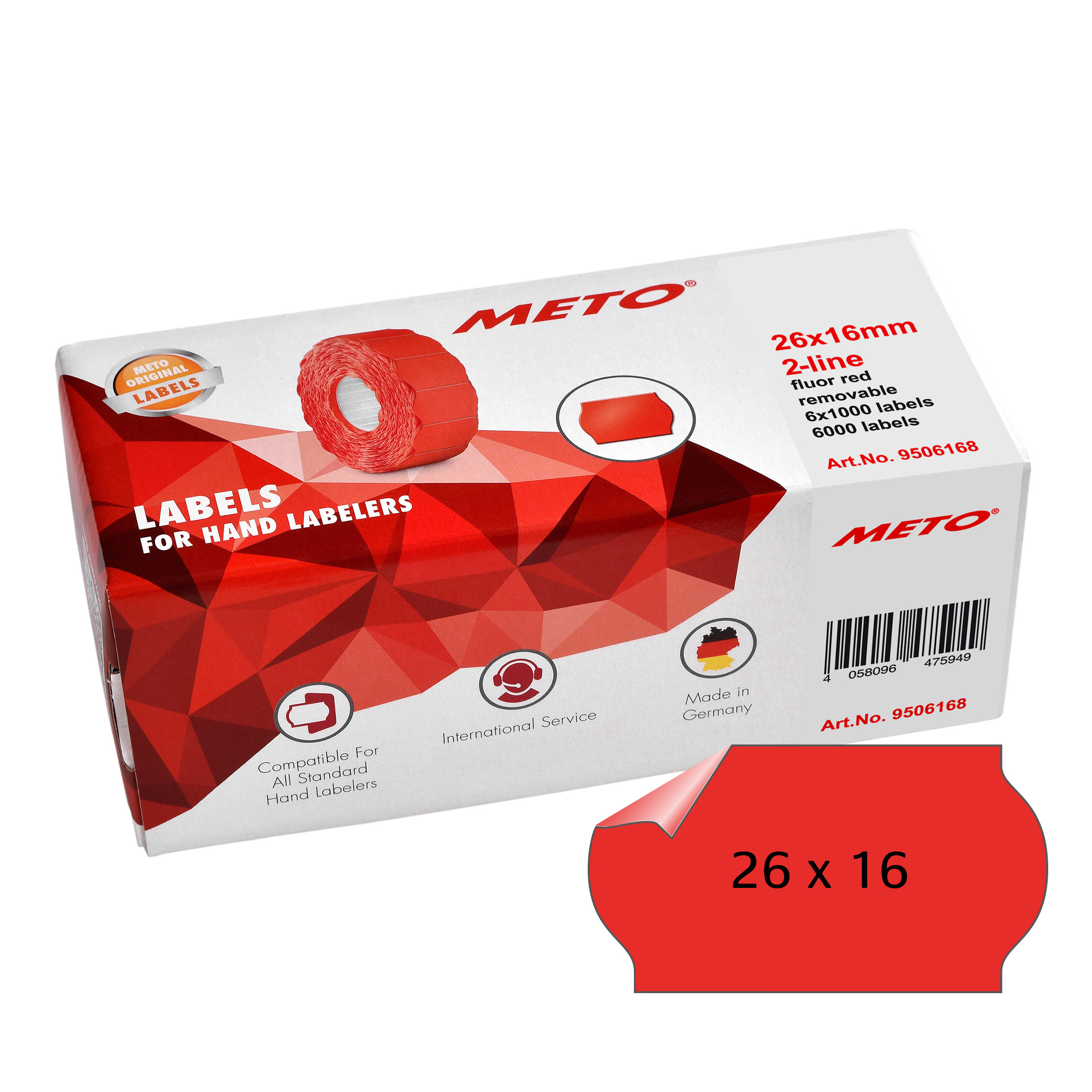 BildeMETO Etiket avtak 26x16 neonrd (6rl/1000)