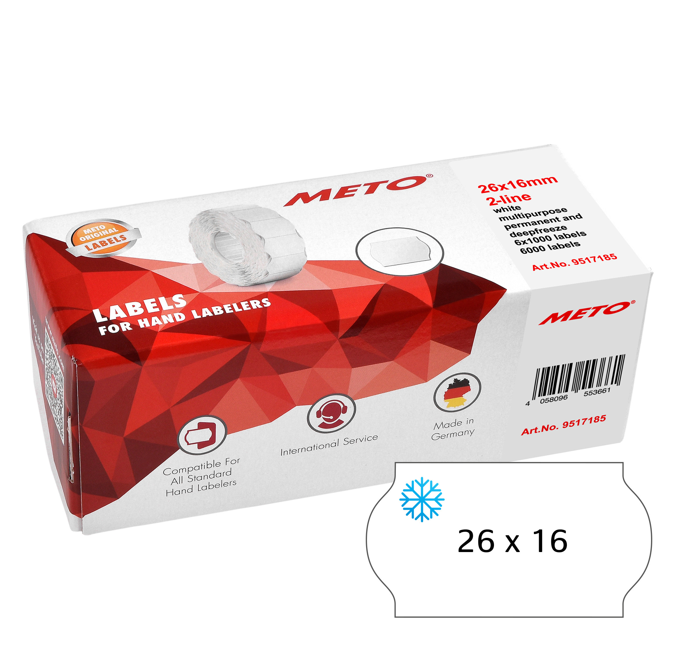 BildeMETO Fryseetiket perm 26x16 hvit (6rl/1000)