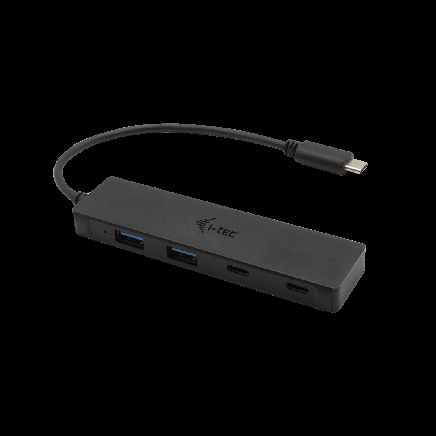 USB-C hub 2xUSB-C 2xUSB-A 3.0 metal 19cm cable passive