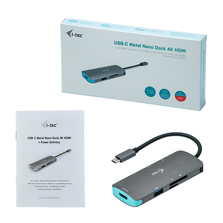 USB-C trav dock HDMI 3xUSB-A 1xUSB-C PD 100W SD