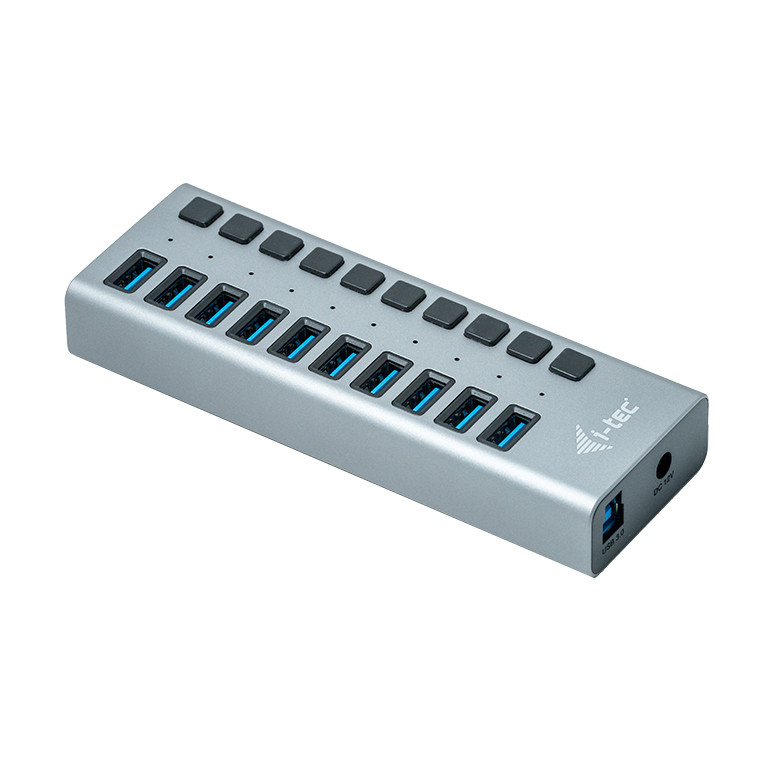 USB-A hub 10xUSB-A 3.0 active w/ 48W power supply