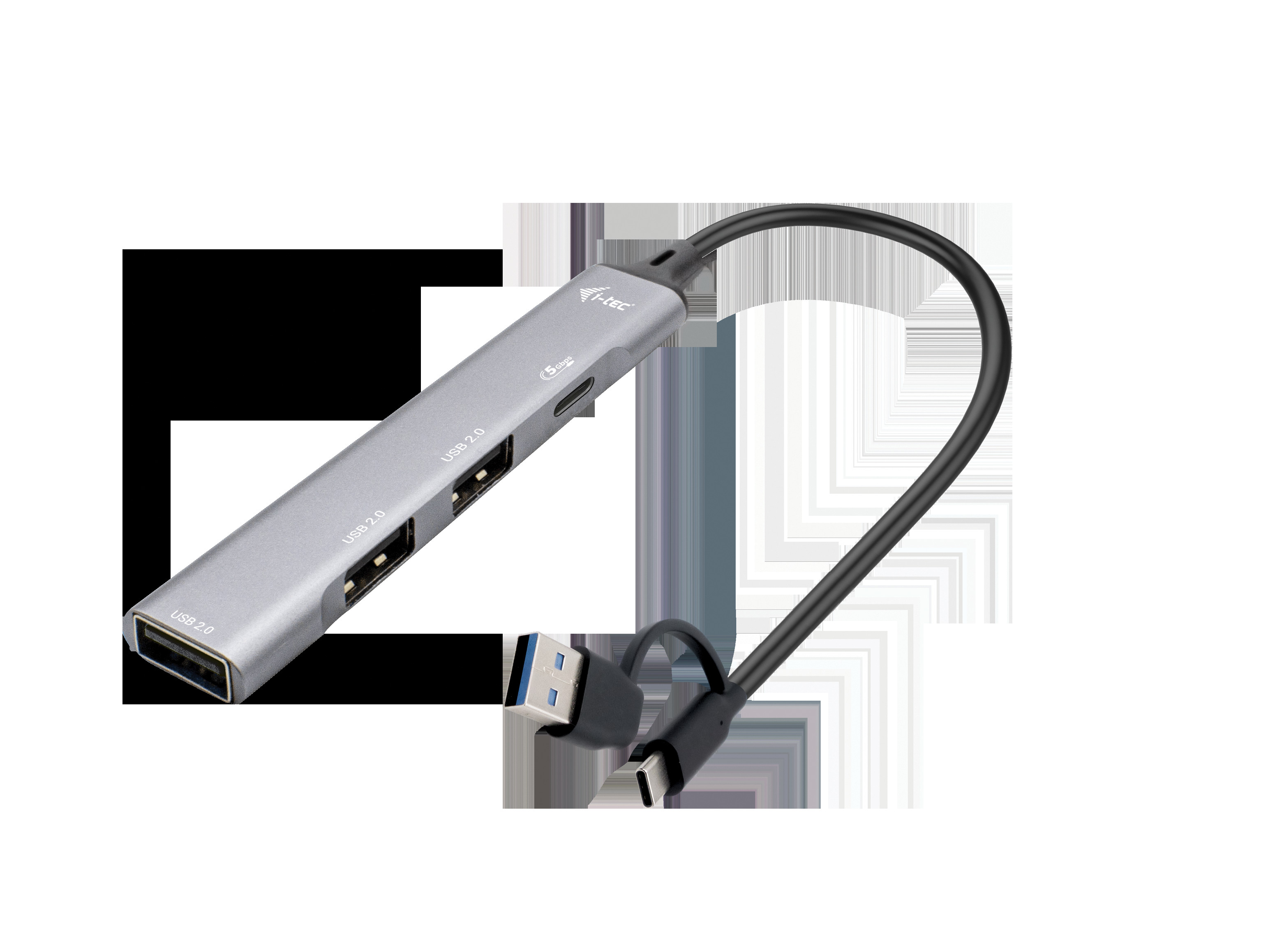 USB-A/USB-C Metal HUB 1x USB-C 3.1+3x USB 2.0