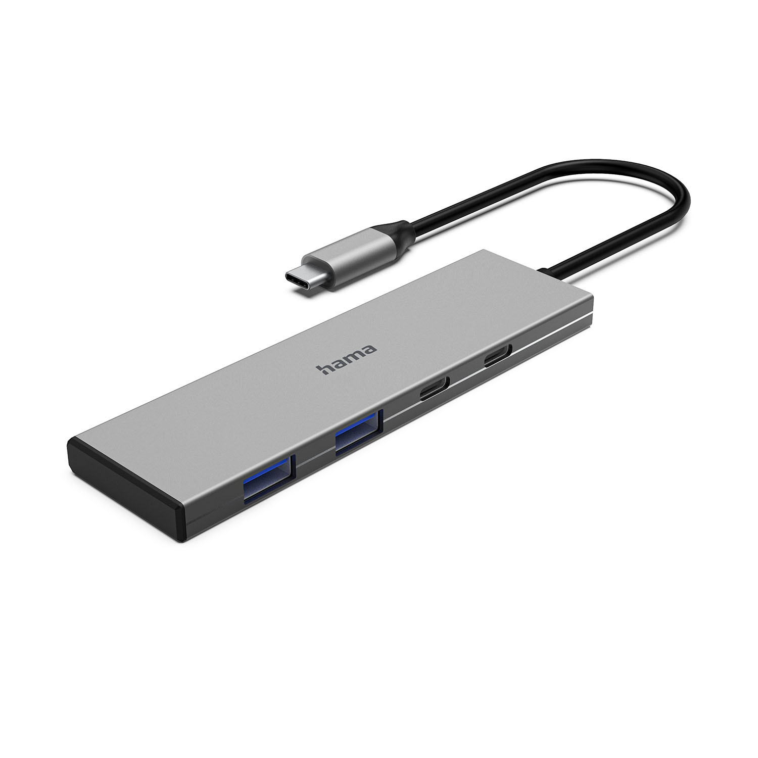 HAMA USB-C Hub USB 3.2 Gen2 2xUSB-C + 2xUSB-A 10 Gbit/s PD Alu