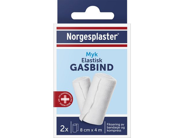 BildeGasbind Norgesplaster Elastisk 8Cmx4M (2 stk/pk, 10 pakker)