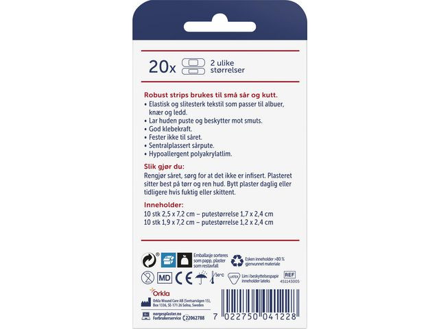 Plaster Norgesplaster Robust 2 Str. (20 stk/pk, 10 pakker)