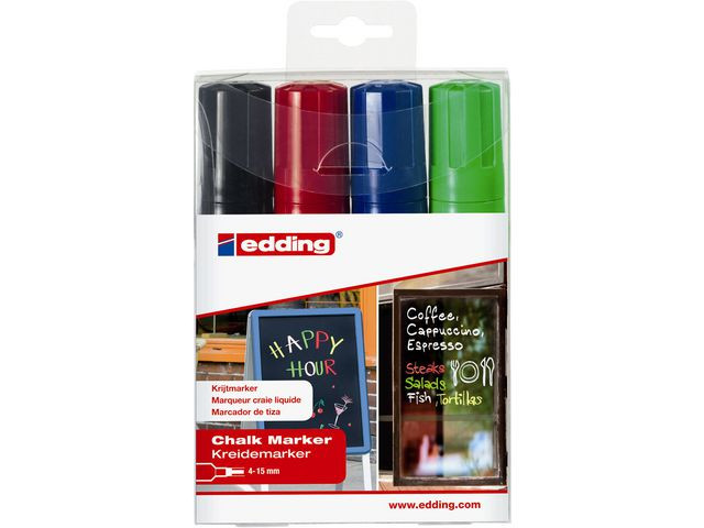 BildeMerkepenn Edding 4090 Kritt Ass. Frg (4 stk)