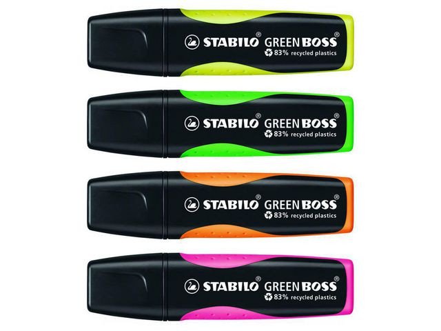 Tekstmarker Stabilo Green Boss Ass (4 stk/pk, 5 pakker)