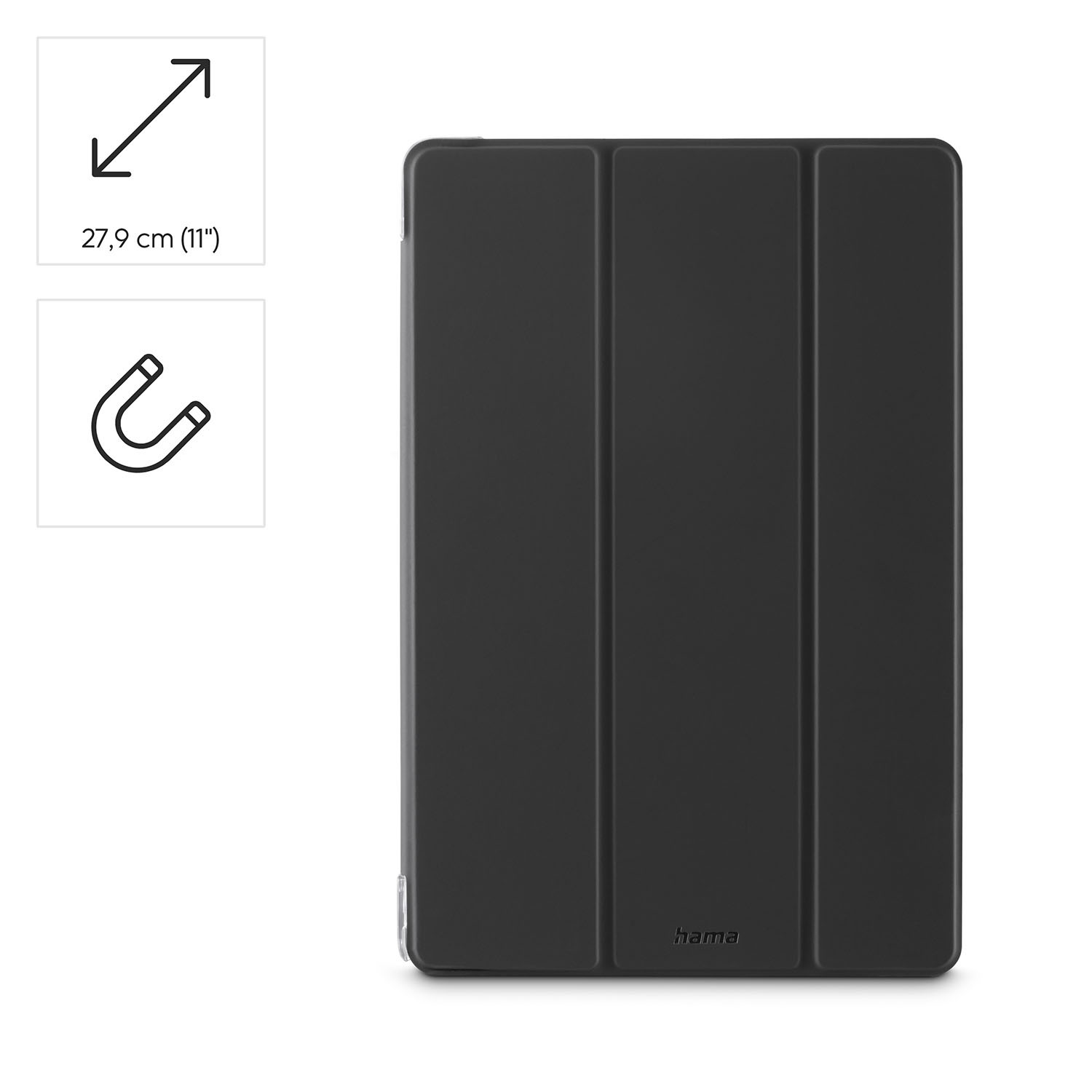 HAMA "Fold Clear" Tablet Case Samsung Galaxy Tab A11+/A9+ 11" Black