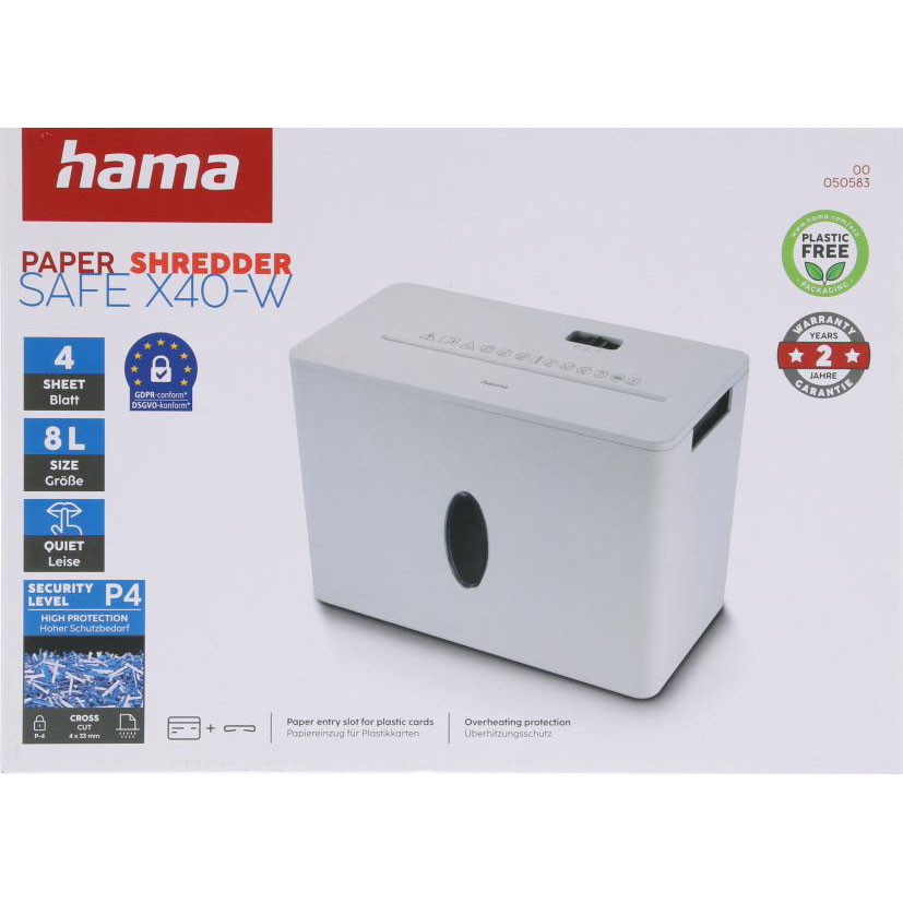 HAMA Paper Shredder Safe X40-W