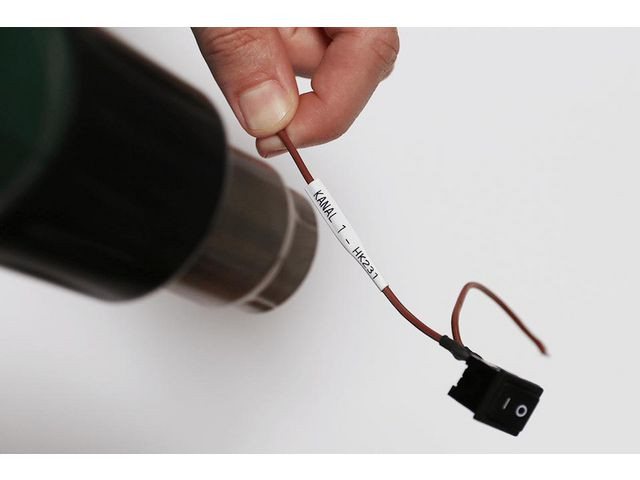 HSe211E sort p hvit krympestrmpe - 5,2 mm