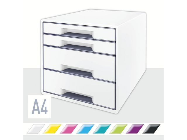 Leitz Skuffkube WOW 4 skuf. hvit/gr