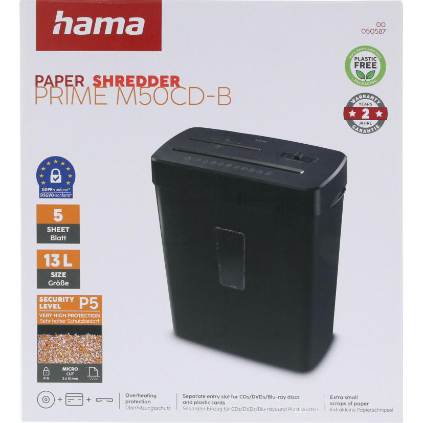 HAMA Paper Shredder Prime M50CD-B