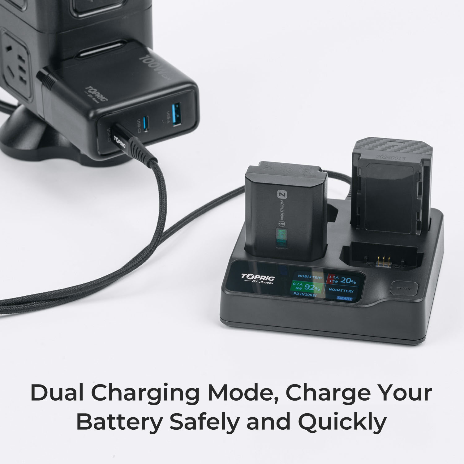 ACCSOON TopRig 100W 4-Bay NP-FZ100  Fast Charger