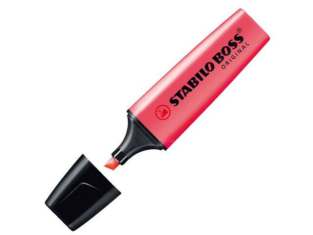 BildeTekstmarker Stabilo Boss Rød (10 stk)