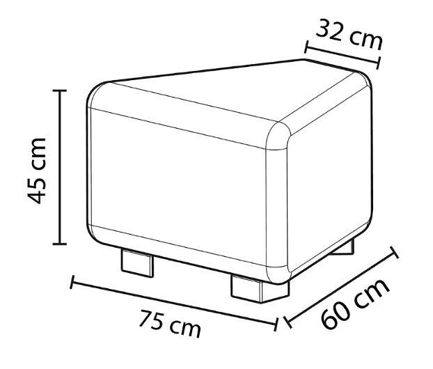 Modulsofa Hizia Sete U/Rygg Skrå Gul