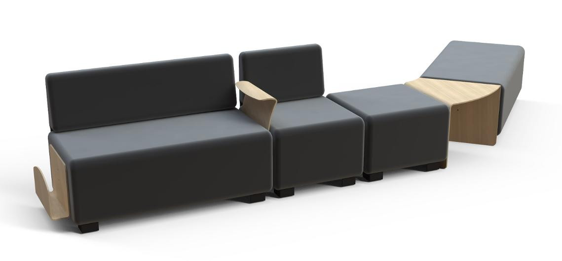 Modulsofa Hizia Hjørnebord Bøk