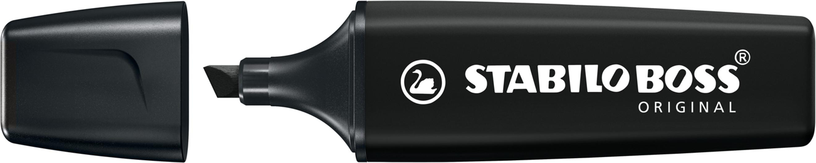 Tekstmarker Stabilo Boss Sort (10 stk)