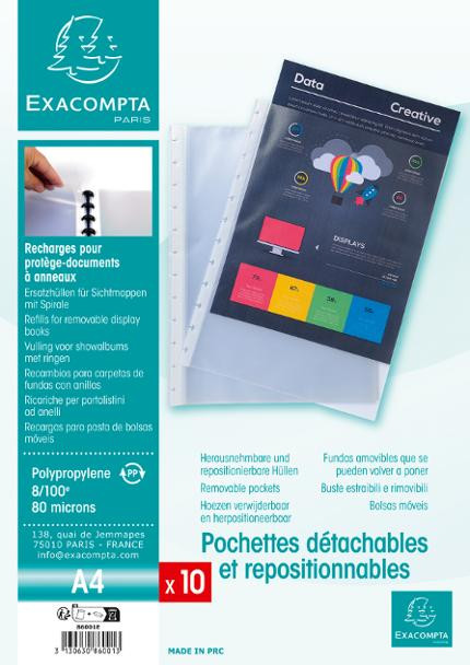 Plastlomme Exacompta F/Present.mappe (10 stk)
