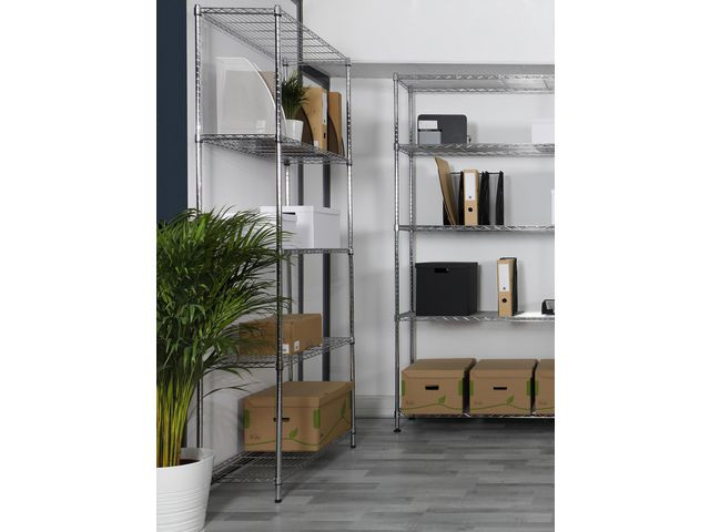 Trådhylle Alba 5 Hyller 200X120X35Cm Chr