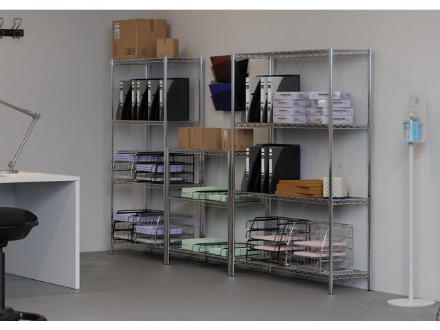 Trådhylle Alba 3 Hyller 90X90X35Cm Chrom