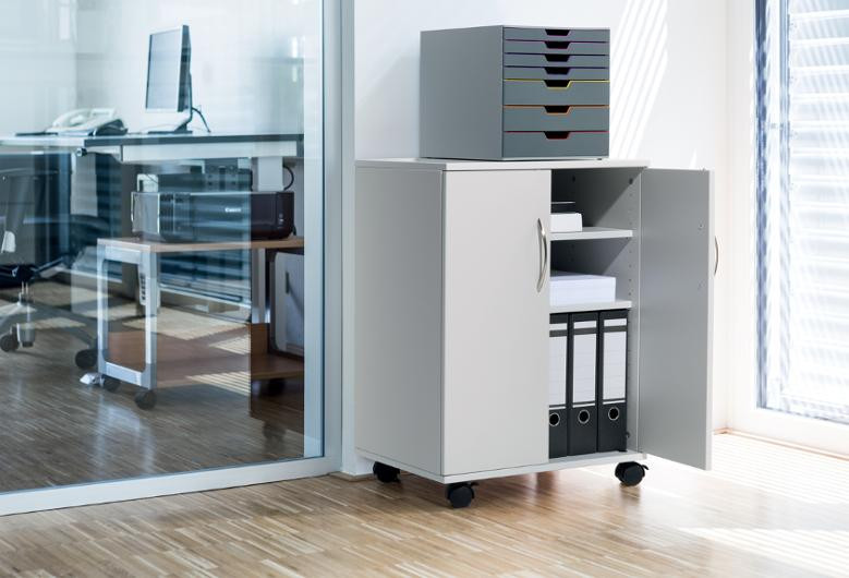 Kontorskap Durable 74/53 M/Hjul Grå