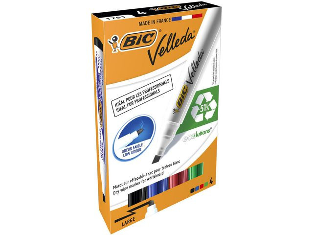 BildeWhiteboardpenn Bic Velleda 1754 Ass (4 stk)
