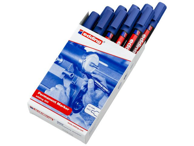 BildeMerkepenn Edding 300 Rund Blå (10 stk)