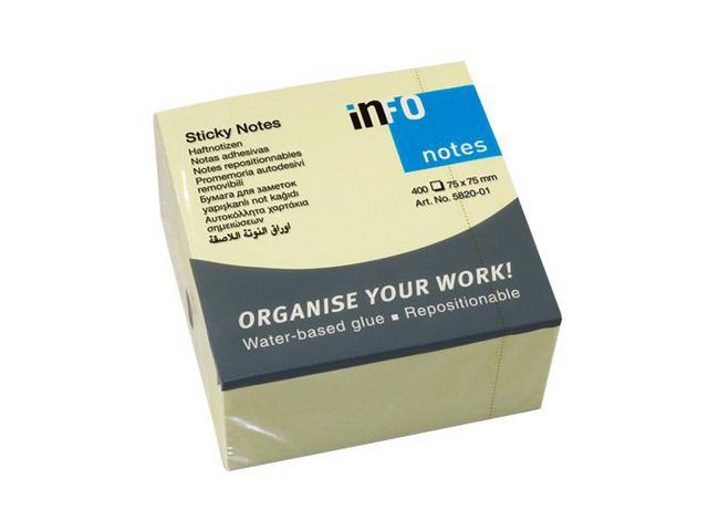 BildeNotatkube Info 75X75 Gul