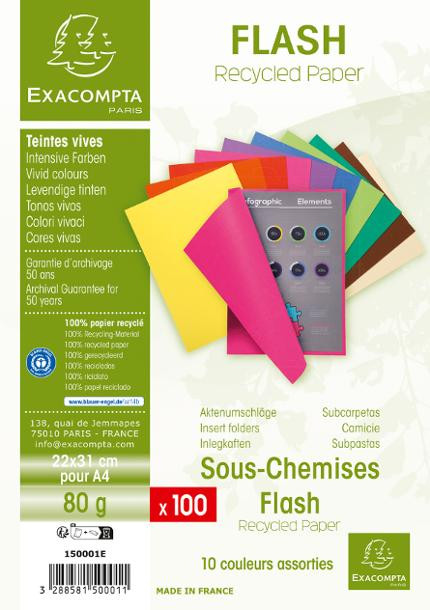 Aktomslag Exacompta 80G Assortert (100 stk)