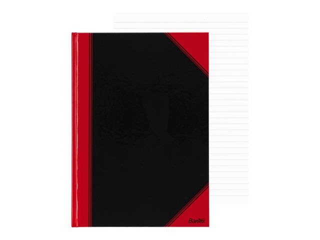 BildeProtokoll A4 96 Blad Linjer Sort/Rød (6 stk)