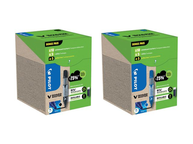 BildeWhiteboardpenn Pilot V-Board Blå (10+10)