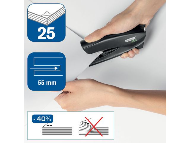 Rapid Stiftemaskin Eco recycleSFC halvstr. sort