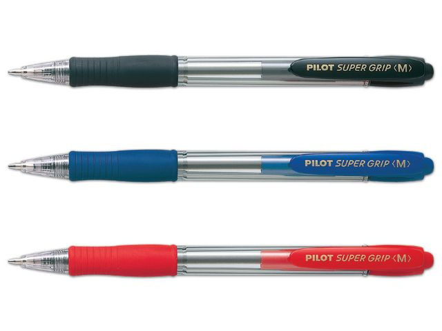 BildeKulepenn Pilot Supergrip M Sort (12 stk)