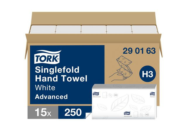 BildeTørkeark Tork Advance Singlef 2L H3 (250 stk/pk, 15 pakker)