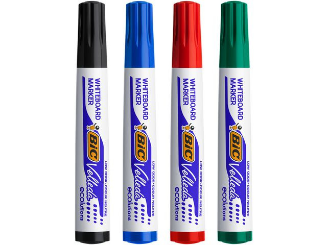 BildeWhiteboardpenn Bic Velleda 1701 Ass (4 stk)
