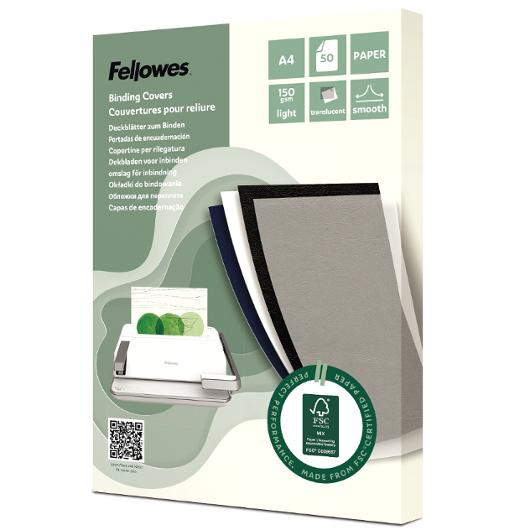 BildeOmslag Ring Fellowes A4 150My Klar (50 stk)