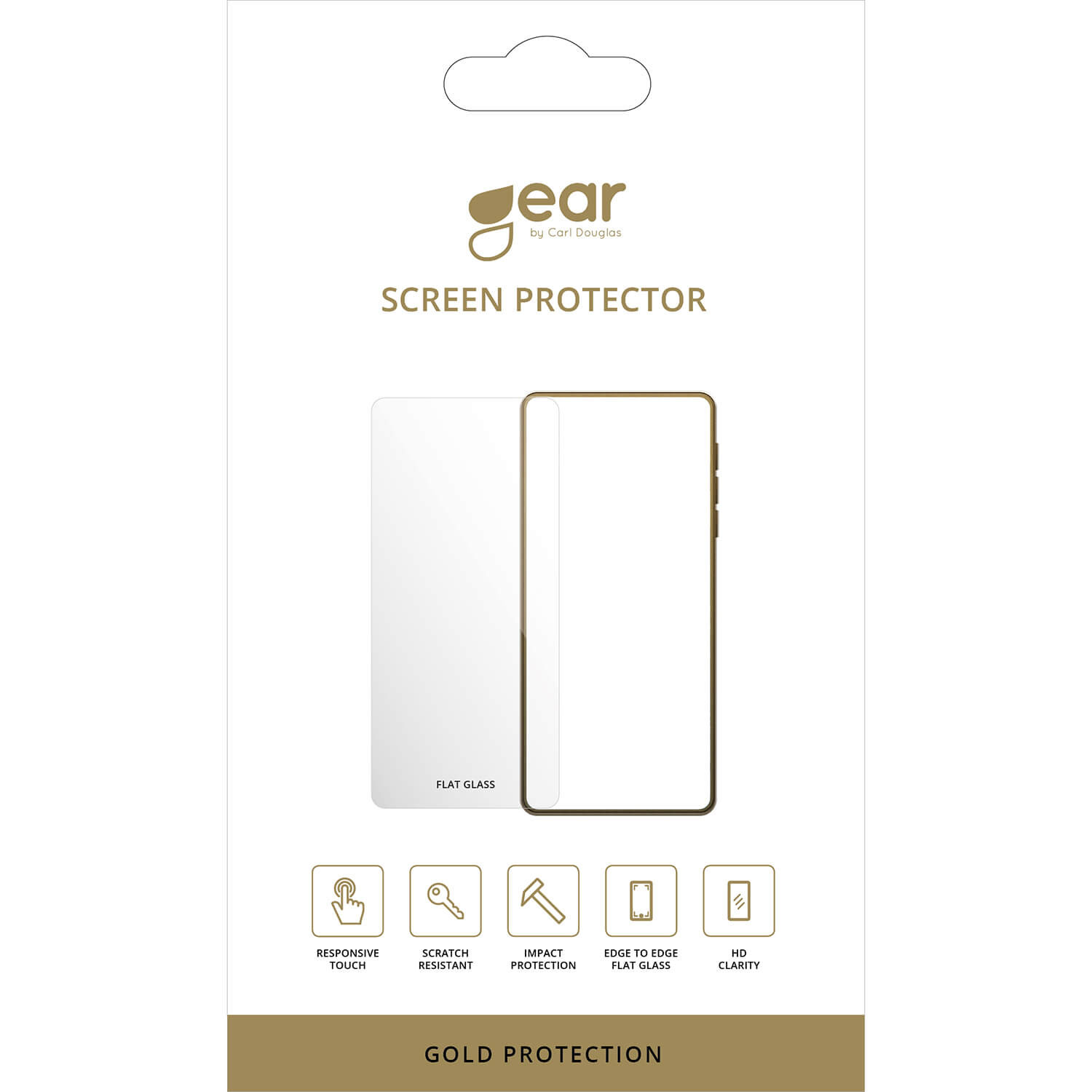 GEAR Glass Prot. Flat Case Friendly 2.5D GOLD Samsung Galaxy A26 5G/A16 4G/A16 5G/A17 5G