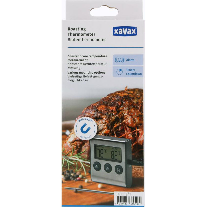 XAVAX Digital Meat Thermometer with Timer Cable Sensor
