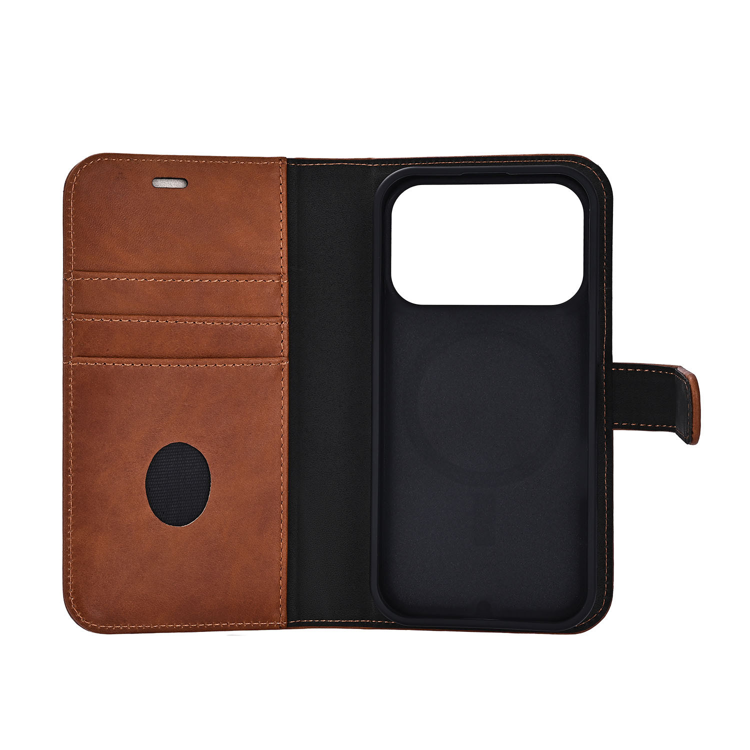 RADICOVER 2in1 Anti Radiation RFID 3 card MagS iPhone 17 Pro Brown Leather
