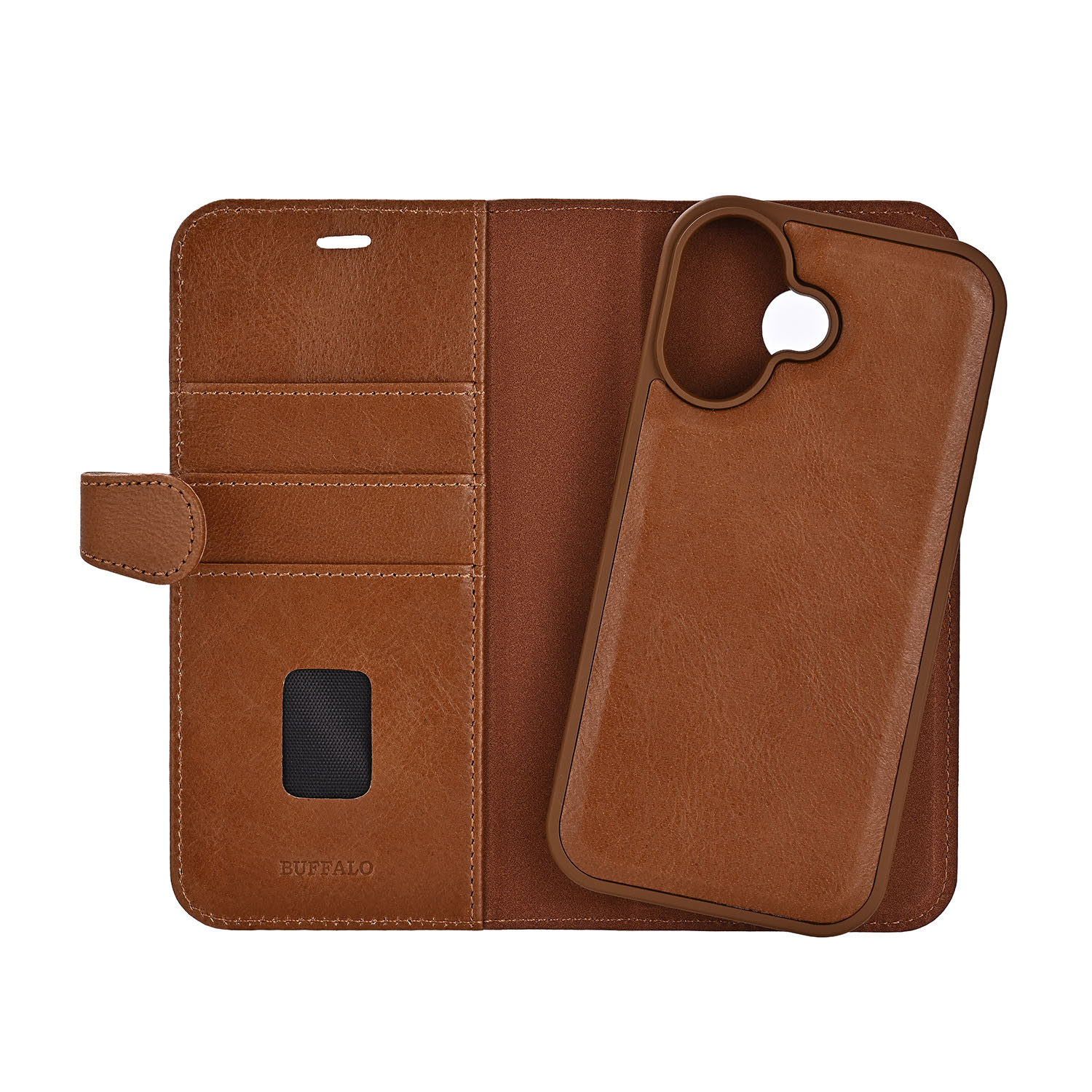 BUFFALO 2in1 Leather 3 card MagSeries iPhone 17 Brown