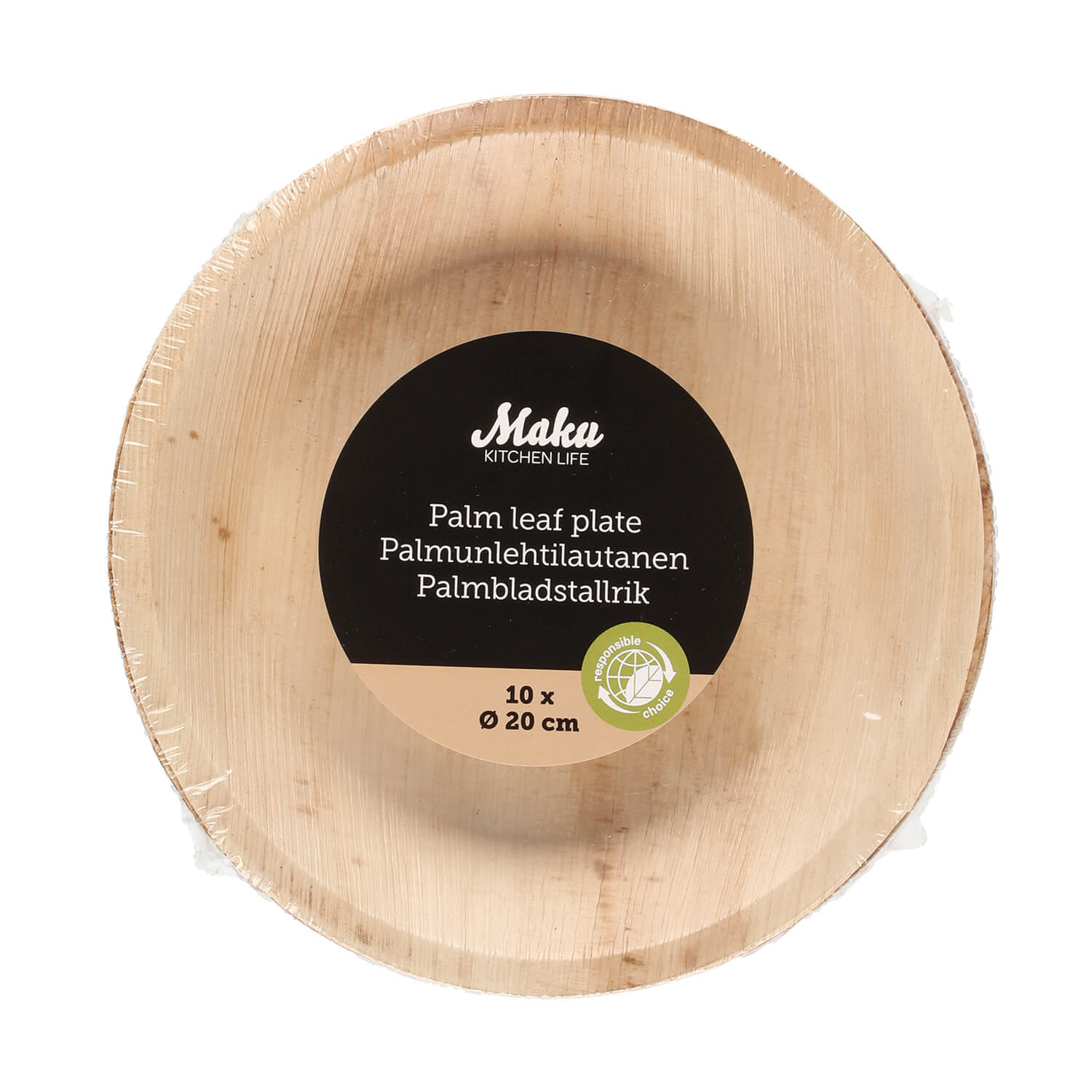 MAKU Palm Leaf Plate Round 20 cm 10Pcs