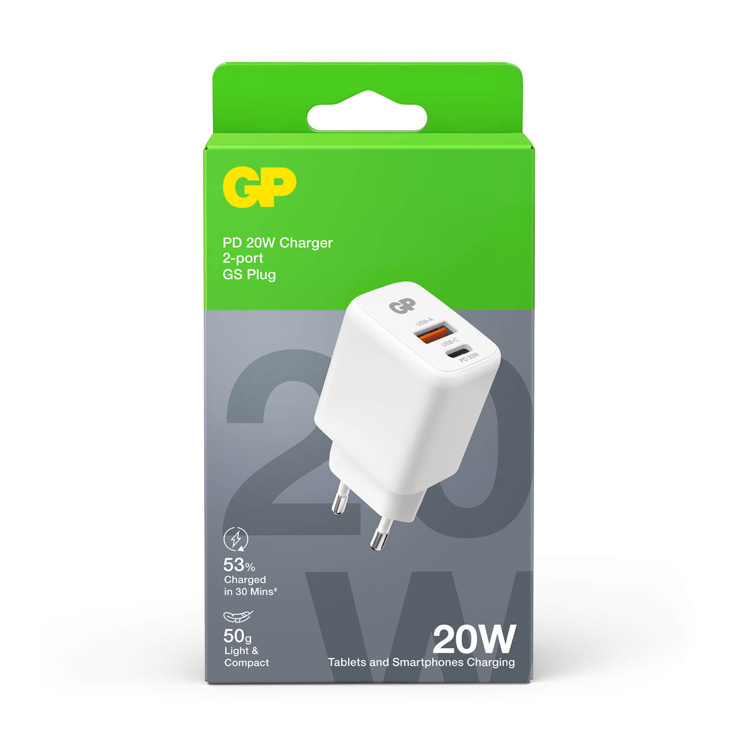 GP Wall Charger WM2B PD 20W USB-A + USB-C