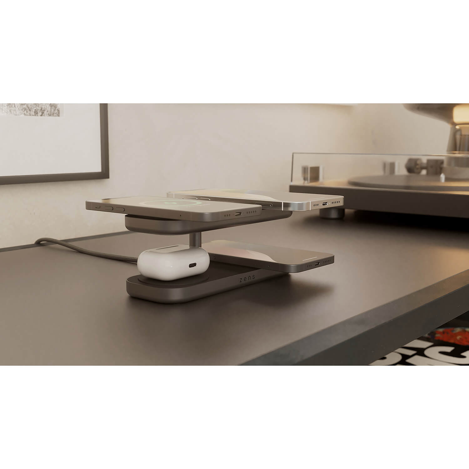 ZENS Wireless Charger Quattro Pro 4 Qi2 Black