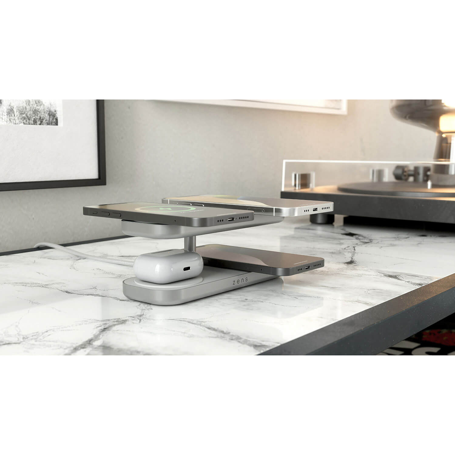 ZENS Wireless Charger Quattro Pro 4 Qi2 White