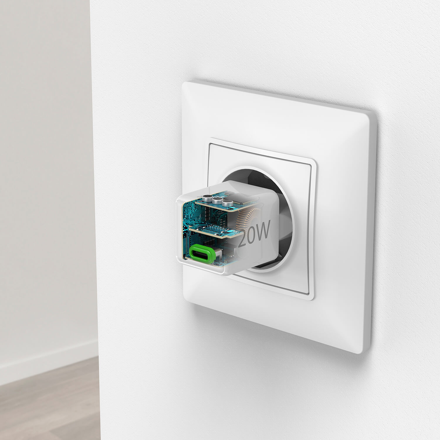 HAMA Fast Charger USB-C PD 20W White