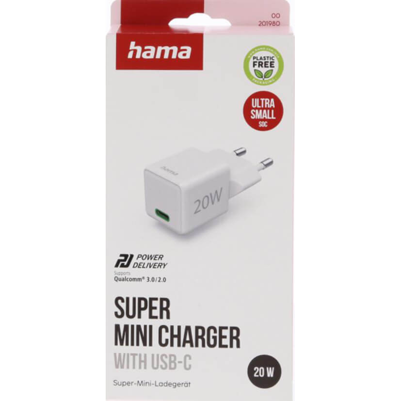 HAMA Fast Charger USB-C PD 20W White