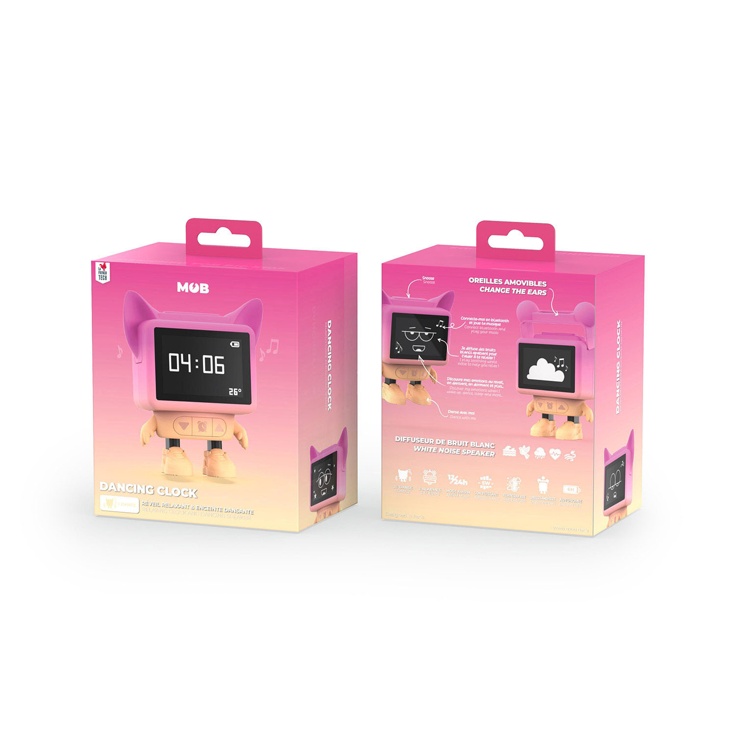 MOB Dancing Alarm Clock Pink
